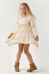 Платье детское "Глория" трикотаж (р-ры: 104-146) песочный
