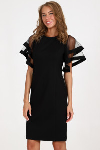 Платье женское П234 костюмная ткань (последний размер) черный 50