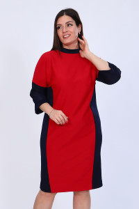 Платье женское №52235 водолаз (последний размер) красный+синий 46,54