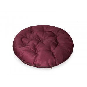 Подушка декоративная круглая для кресла файбер "Грета" бордовый