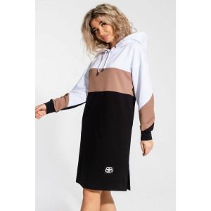 Толстовка-платье женское "Венди" футер 2-х нитка с лайкрой (последний размер) мокко 46,58