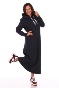 Платье женское "Шайн" футер 3-х нитка (последний размер) темно-серый 46,52