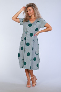 Платье женское Р-4493 "Арлет" кулирка (последний размер) зеленый 58