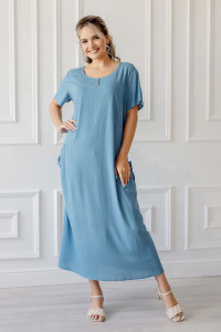 Платье женское "Марсела" вискоза (последний размер) голубой 54