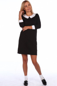 Платье женское "Агата" футер 2-х нитка (последний размер) черный 50,52