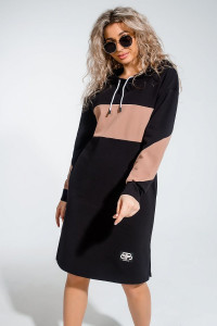 Толстовка-платье женское "Джайв" футер 2-х нитка с лайкрой (последний размер) мокко 54,56