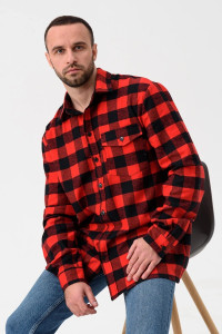 Сорочка-рубашка мужская "Имидж" 2185-Ф фланель (последний размер) красный 48,52,54,60
