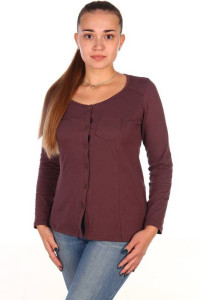 Рубашка женская Р-432 кулирка+рибана (последний размер) коричневый 42,44