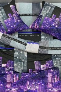 Постельное белье "Эко" бязь "Сити" фиолетовый