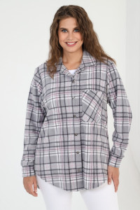 Рубашка женская "Аркадия-1" флис (р-ры: 46-60) серый