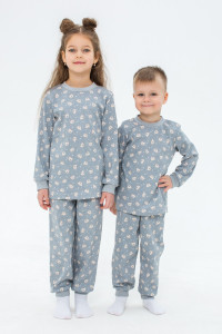 Пижама детская "Морфей" 10117 интерлок (р-ры: 104-128) серый