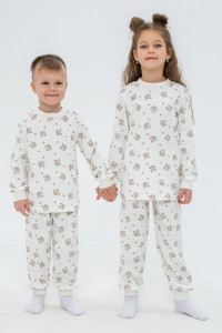Пижама детская "Морфей" 10117 интерлок (р-ры: 104-128) кремовый-коричневый