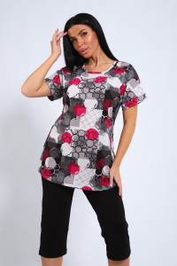 Костюм двойка женский 01050 кулирка (р-ры: 48-62) малиновый