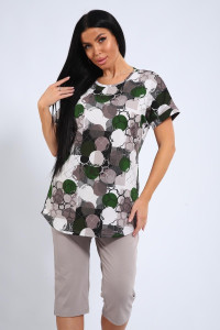 Костюм двойка женский 01050 кулирка (р-ры: 48-62) зеленый