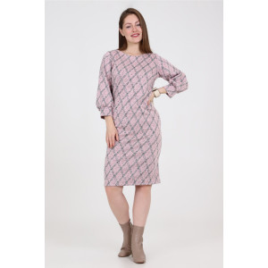 Платье женское ODIS-П433Р трикотажный жаккард (р-ры: 46-54) розовый