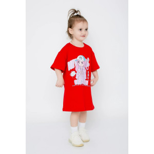 Платье детское "Шарлин-1" кулирка (р-ры: 98-128) красный