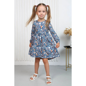 Платье детское "Наденька-17" кулирка (последний размер) индиго 104,110