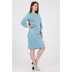 Платье женское ODIS-П433С/БИ трикотажный жаккард (последний размер) светло-бирюзовый 50,52