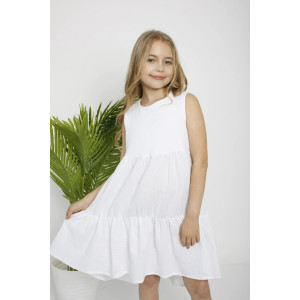 Платье детское "Моана-2" муслин (р-ры: 116-164) белый