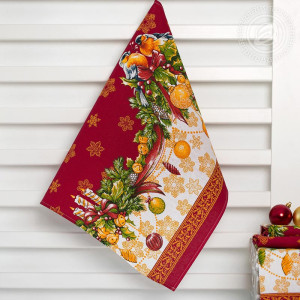 Полотенце кухонное рогожка "Рождество" (последний размер) 50х70