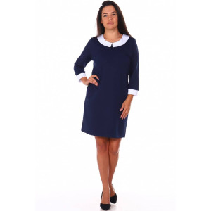 Платье женское "Агата" футер 2-х нитка (последний размер) синий 48