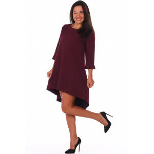 Платье женское "Алина" футер 2-х нитка (последний размер) бордовый 50