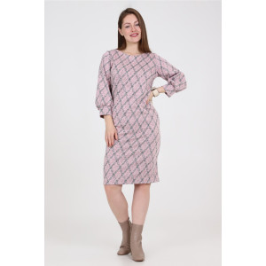 Платье женское ODIS-П433Р трикотажный жаккард (последний размер) розовый 46