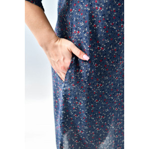 Платье женское "Тропиканка" штапель (р-ры: 44-58) черника