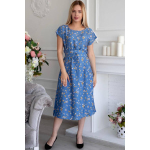 Платье женское "Ариадна Е" штапель (последний размер) синий 48,54