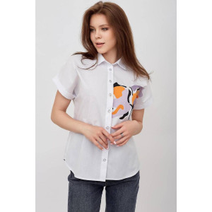 Рубашка женская "Рита" поплин (последний размер) белый 48,50,56