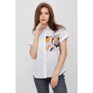 Рубашка женская "Рита" поплин (последний размер) белый 48,50,56
