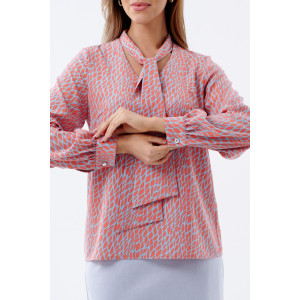 Блузка женская ODIS-Б143КО блузочная ткань (р-ры: 44-52) коралл