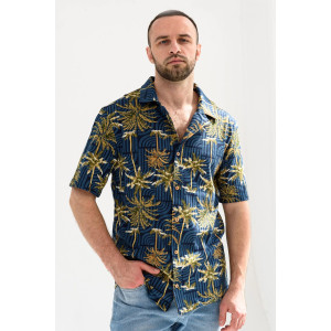 Рубашка мужская "Багамы" 2111-К кулирка (р-ры: 46-60) чернильный