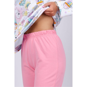 Пижама женская "Сладкоежка 2" футер с начесом (последний размер) розовый 46,52