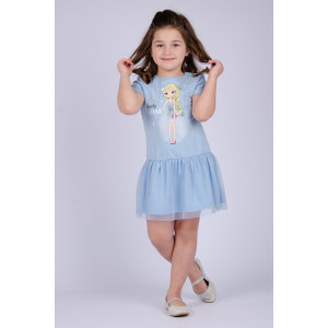 Платье детское "Снежка" ПлД-41 кулирка (последний размер) голубой 116