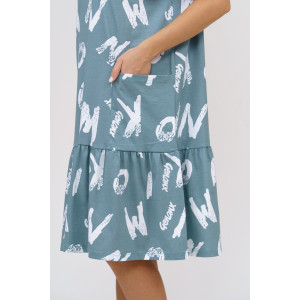 Платье женское 872 "Буквы" кулирка (последний размер) хаки 56