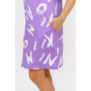 Платье женское 752 кулирка (последний размер) буквы лиловый 56