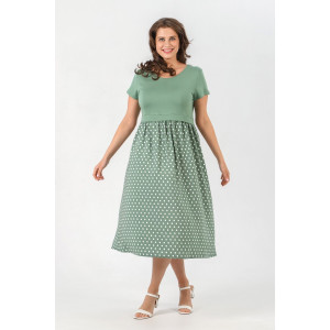 Платье женское "Кассандра-2" вискоза+штапель (р-ры: 48-58) зеленый