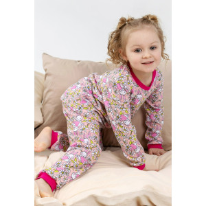 Пижама детская "Лавруша" хлопок с начесом (последний размер) розовый 128-134