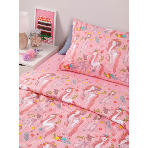 Детское постельное белье бязь "Единорожки" розовый