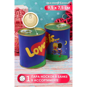 Носки женские высокие "Love is" GL746 - 1 пара в банке