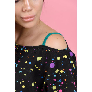 Костюм двойка женский с шортами №30518 кулирка (последний размер) черный 42,46,50 Костюм двойка женский с шортами №30518 кулирка (последний размер) черный 42,46,50