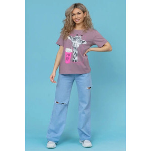 Футболка женская А/008 "Жираф" (р-ры: 46-56) каштан Футболка женская А/008 "Жираф" (р-ры: 46-56) каштан