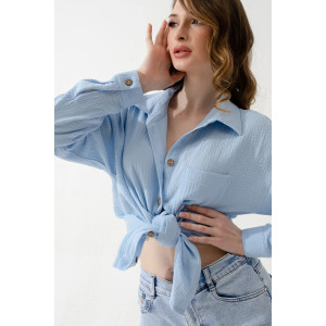 Рубашка женская "Муслин" 2315-Мус муслин (р-ры: 44-54) голубой Рубашка женская "Муслин" 2315-Мус муслин (р-ры: 44-54) голубой