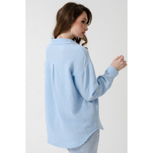 Рубашка женская "Муслин" 2315-Мус муслин (р-ры: 44-54) голубой Рубашка женская "Муслин" 2315-Мус муслин (р-ры: 44-54) голубой