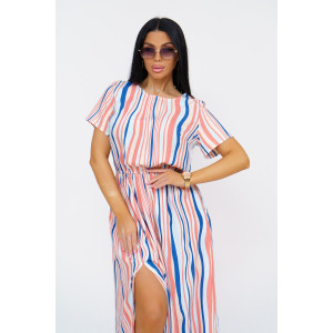 Платье женское "Ассоль" штапель (р-ры: 44-56) волна коралл Платье женское "Ассоль" штапель (р-ры: 44-56) волна коралл