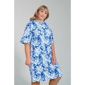 Платье женское П-046 кулирка (р-ры: 50-64) голубой Платье женское П-046 кулирка (р-ры: 50-64) голубой
