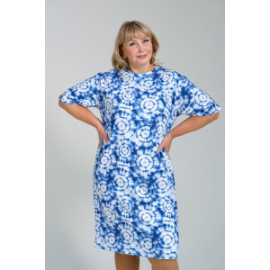 Платье женское П-046 кулирка (р-ры: 50-64) голубой Платье женское П-046 кулирка (р-ры: 50-64) голубой