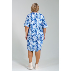 Платье женское П-046 кулирка (р-ры: 50-64) голубой Платье женское П-046 кулирка (р-ры: 50-64) голубой