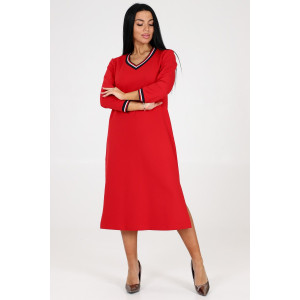 Платье женское ПлФ-2036 футер (последний размер) красный 46,48,54 Платье женское ПлФ-2036 футер (последний размер) красный 46,48,54